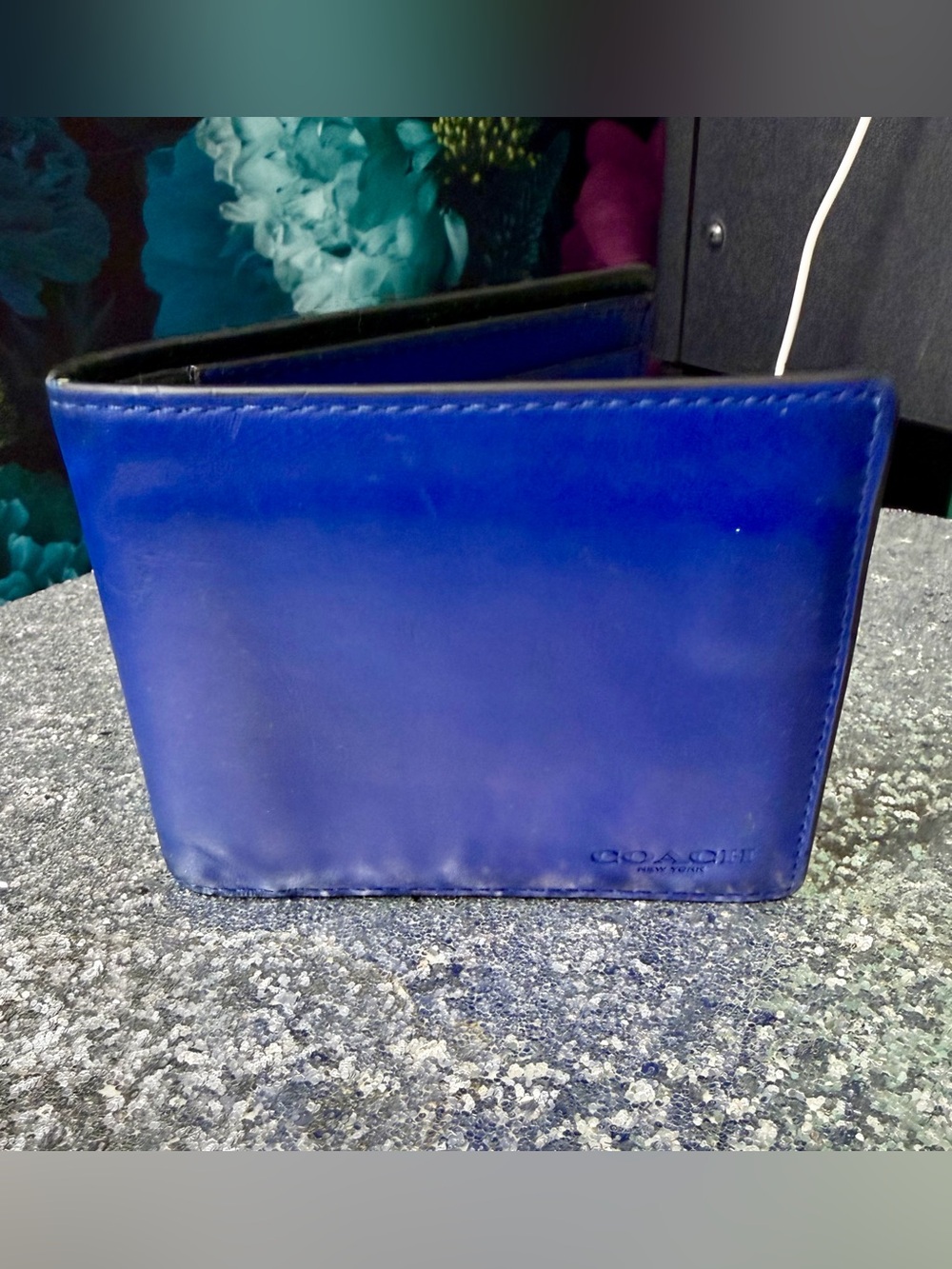 ✨Stunning Vintage Coach Royal Blue Leather Bifold Wallet